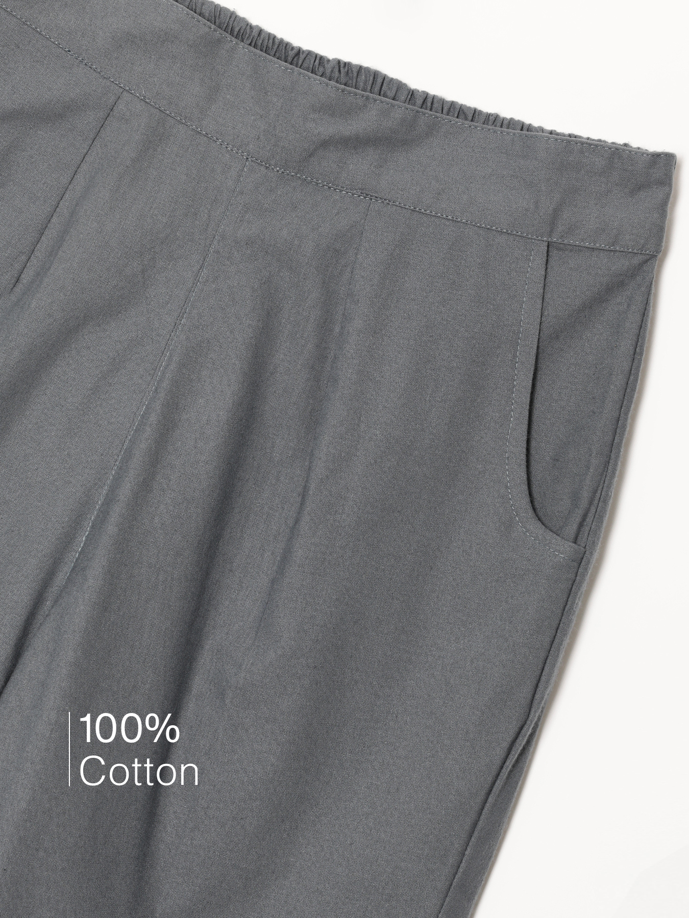 Cement Grey 100% Cotton - Everyday Pants