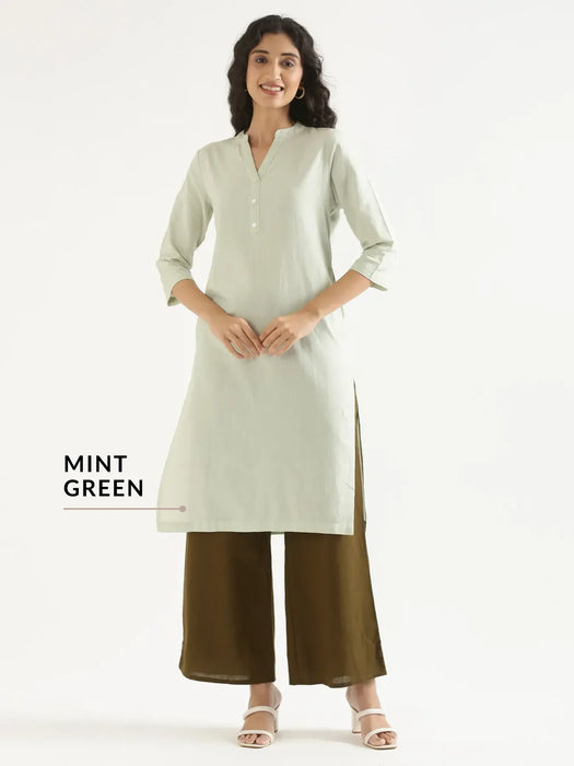 Pick Any 4 Women Airy Linen Long Kurta