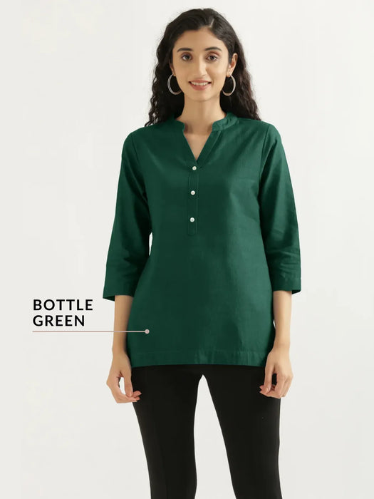 Pick Any 2 Women Airy Linen Short Kurta