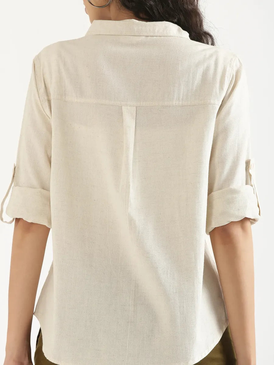 Women Ecru Airy-Linen Shirt