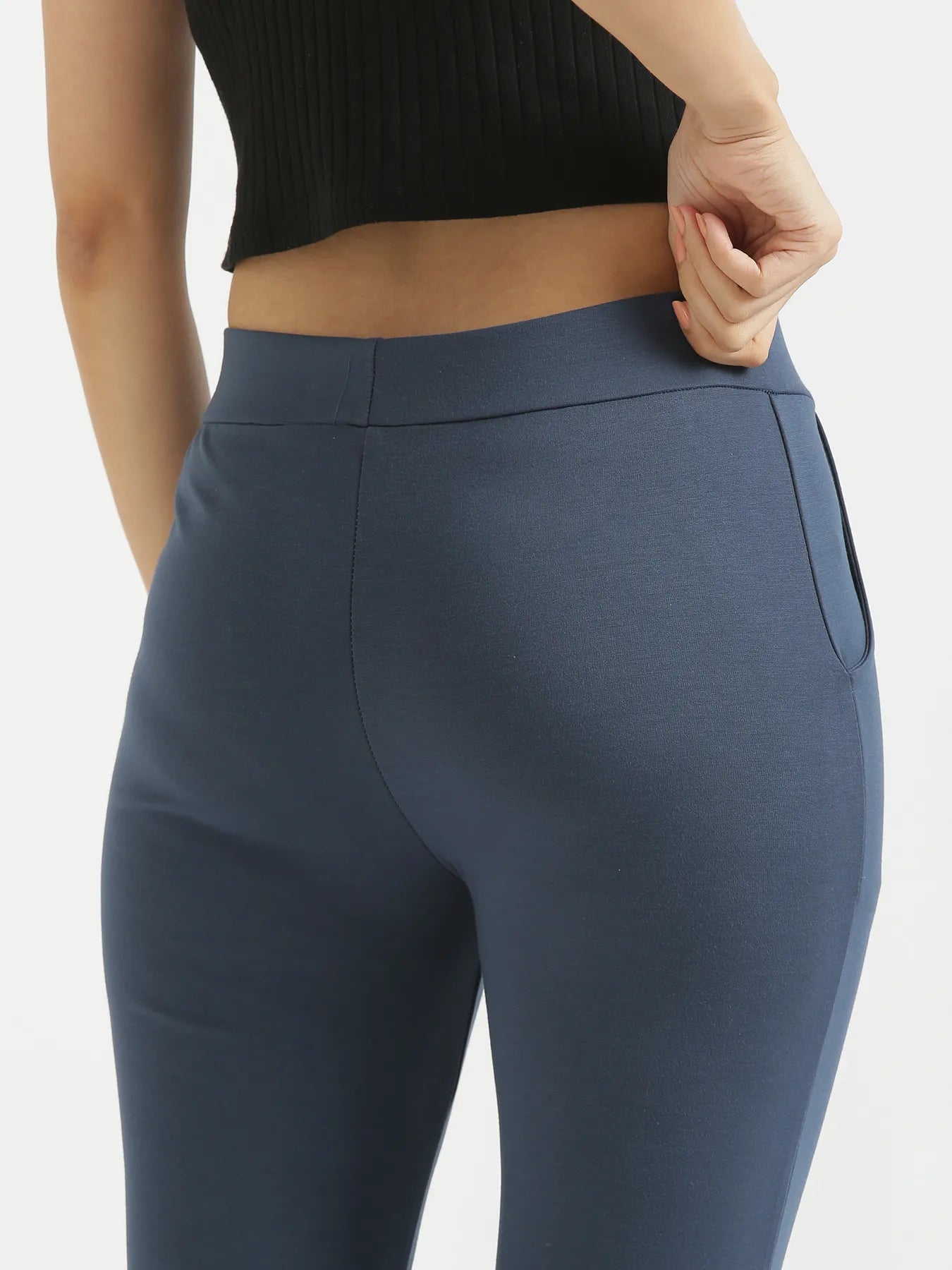 Women Royal Blue 4-Way Stretchable Pants