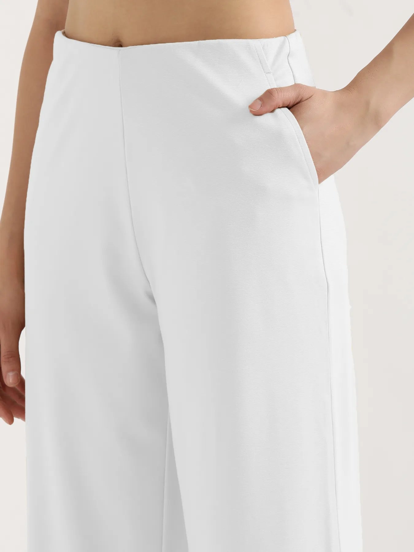 Women White Wide Leg Pants