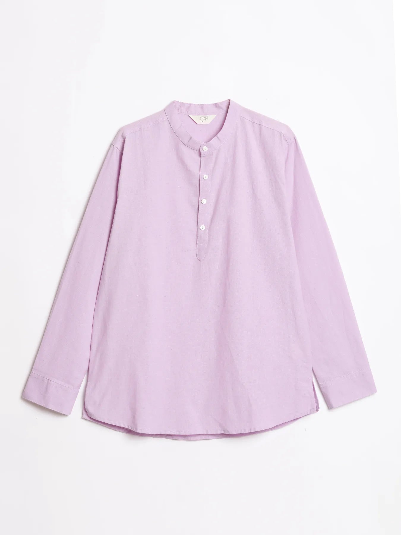 Men Lilac Airy Linen Short Kurta