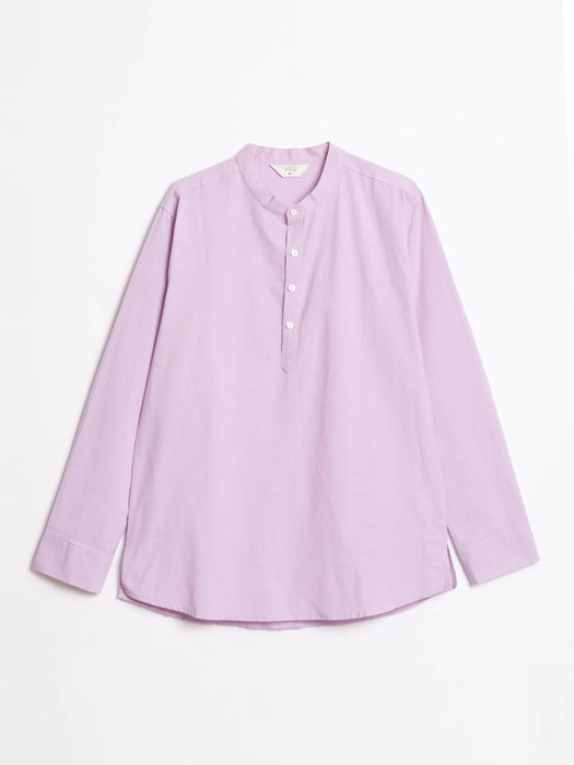 Men Lilac Airy Linen Short Kurta