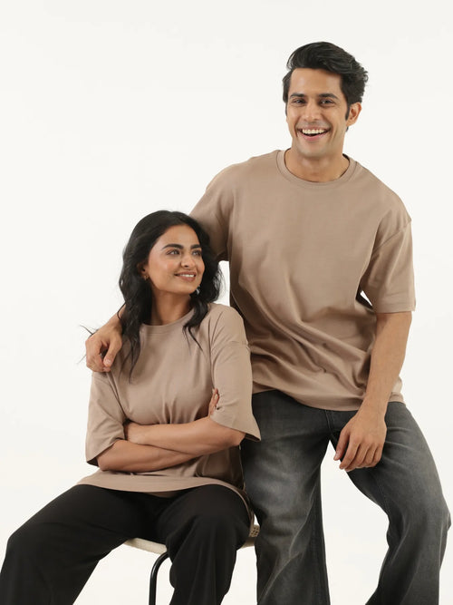 Unisex Mesa Taupe Oversized T-shirt