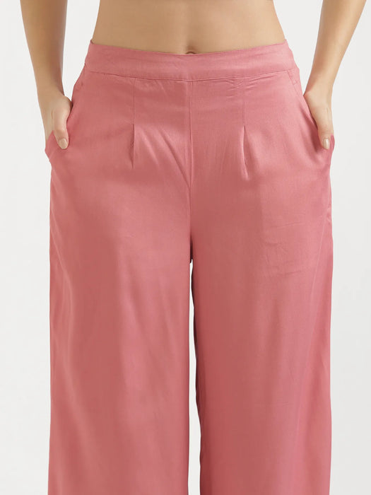 Women Rose Viscose Palazzo Pant