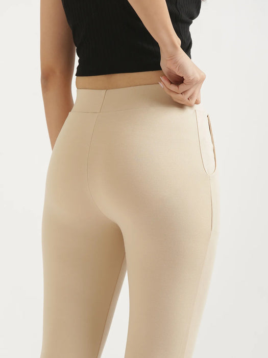 Women Beige 4-Way Stretchable Pants