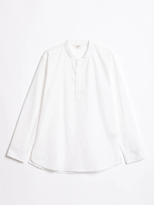 Men White Airy Linen Short Kurta
