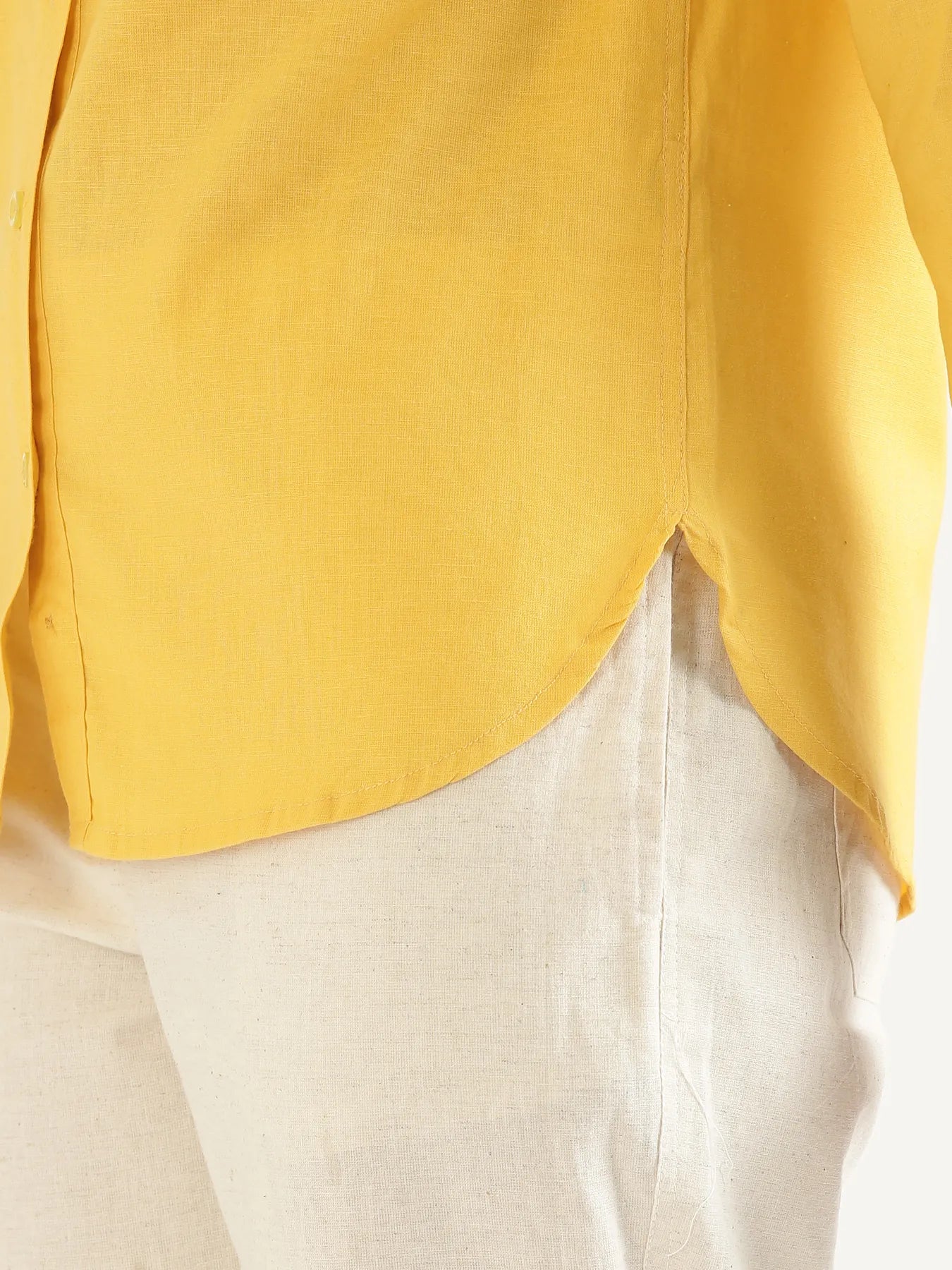 Women Yellow Airy-Linen Shirt