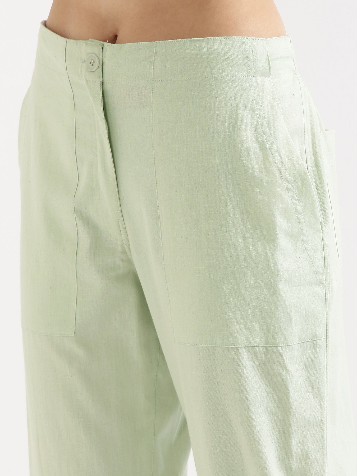 Mint Green Airy Linen Pants