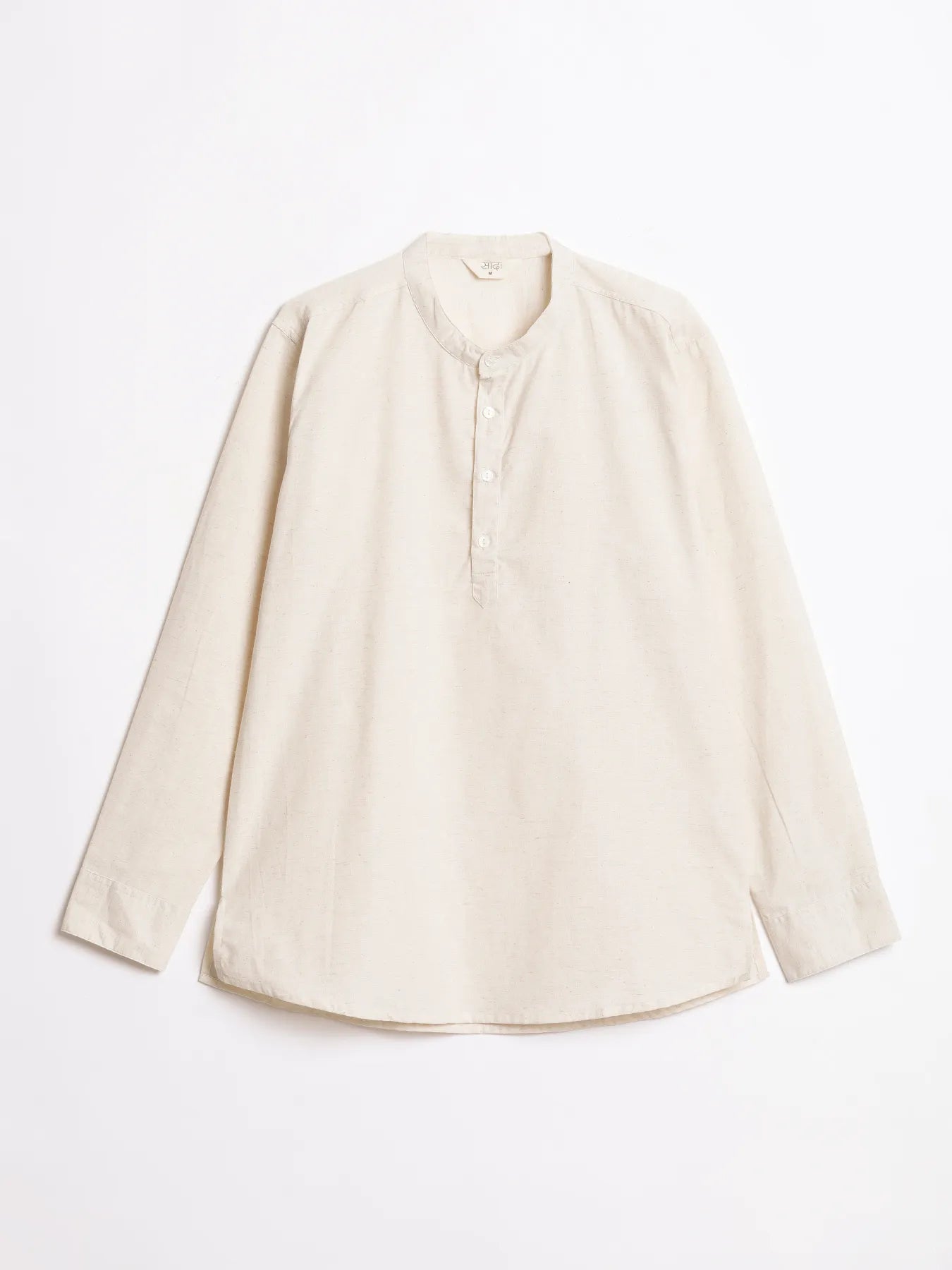 Men Ecru Airy Linen Short Kurta