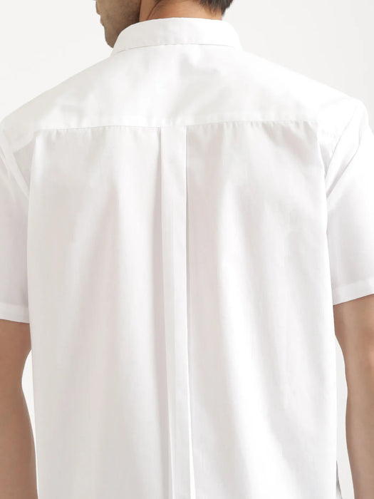 Men White Better Cotton Short Sleeve Shirt