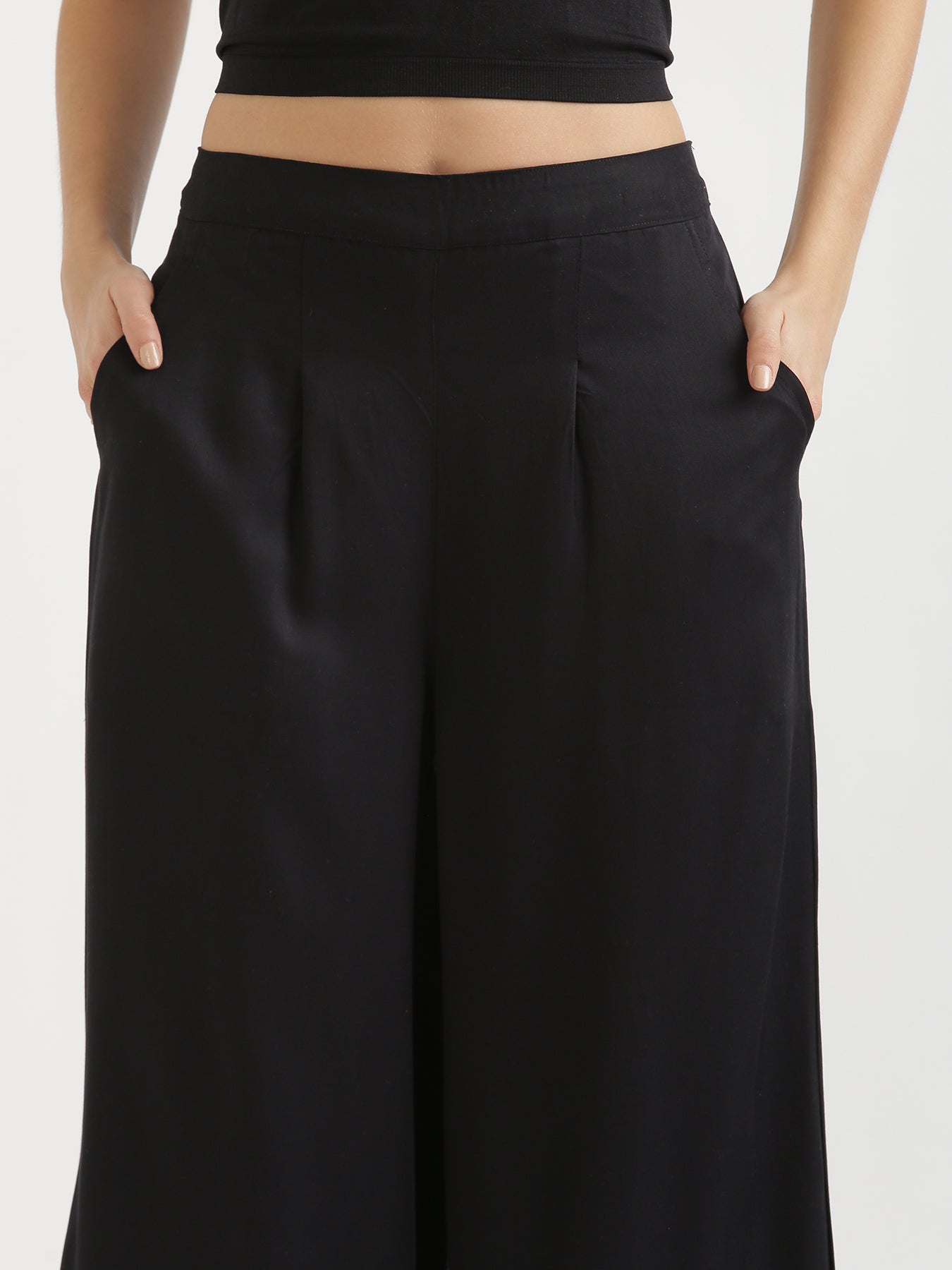 Maroon Airy Linen Shirt with Black Palazzo Pant