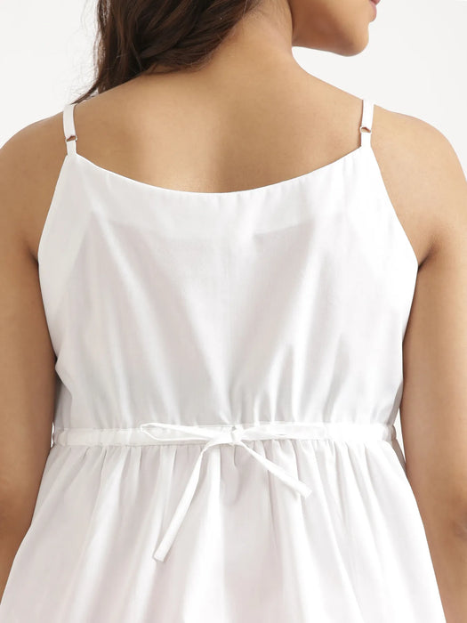 Women White Better Cotton Peplum Top