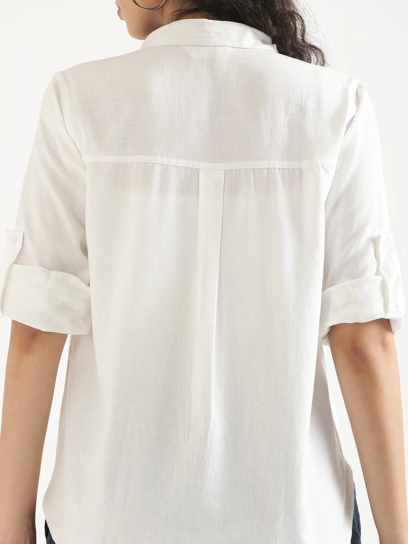 Women White Airy-Linen Shirt