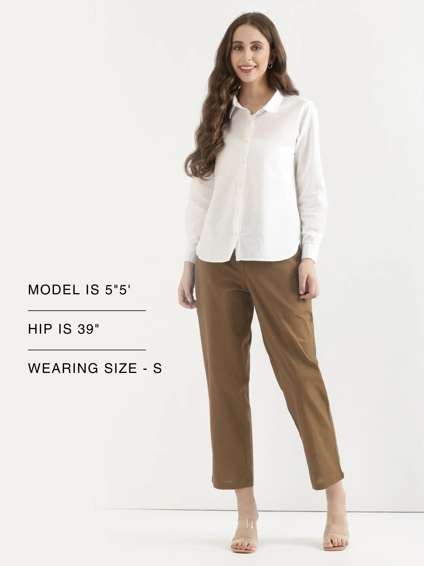 Women Coffee Brown Airy Linen Straight Pants