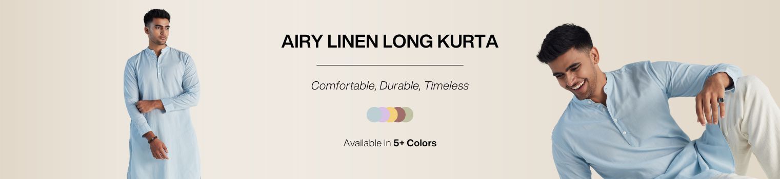 AIRY LINEN LONG KURTAS banner desktop