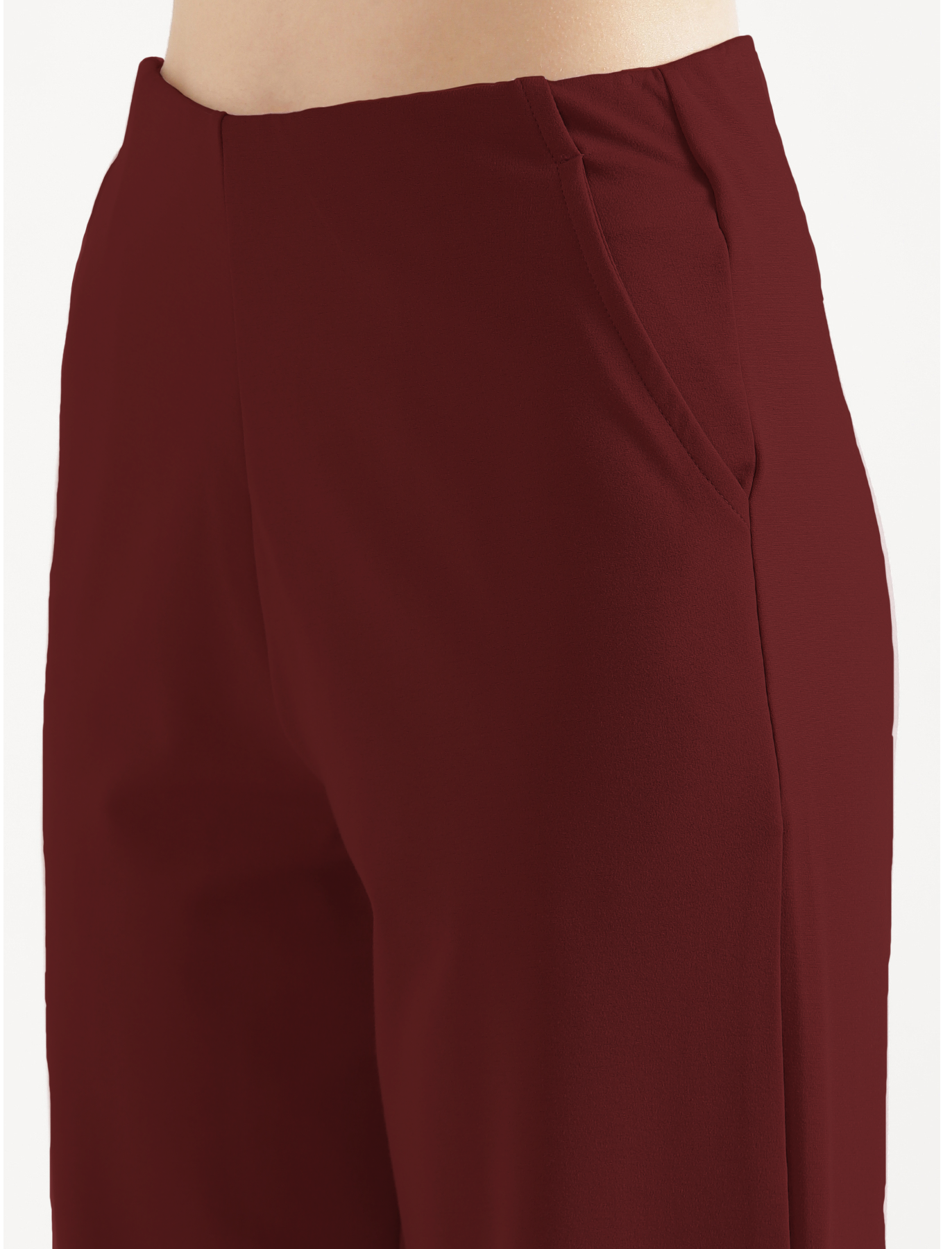 Maroon Wide Leg Pants