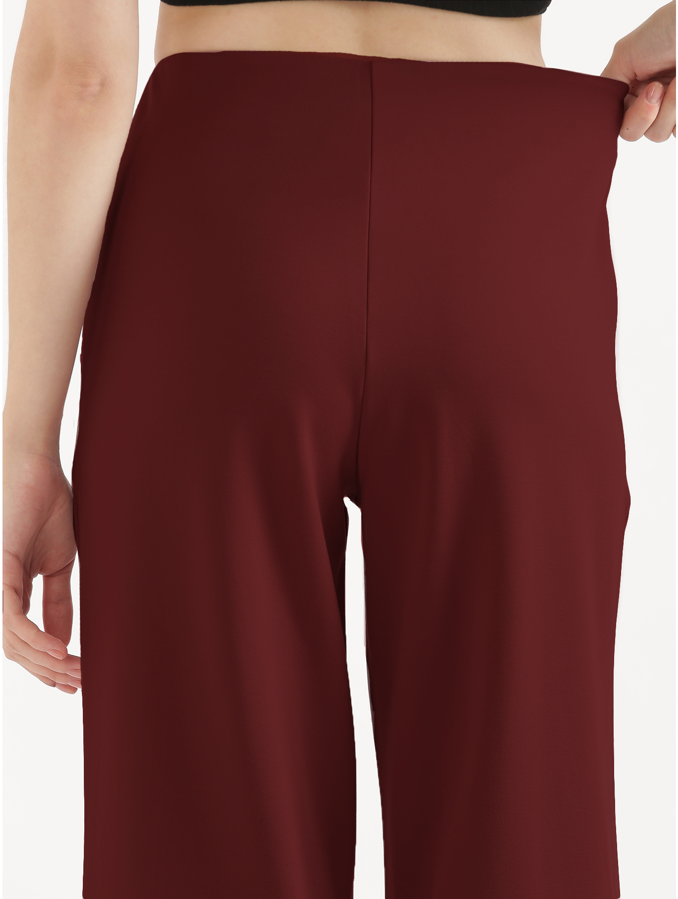 Maroon Wide Leg Pants