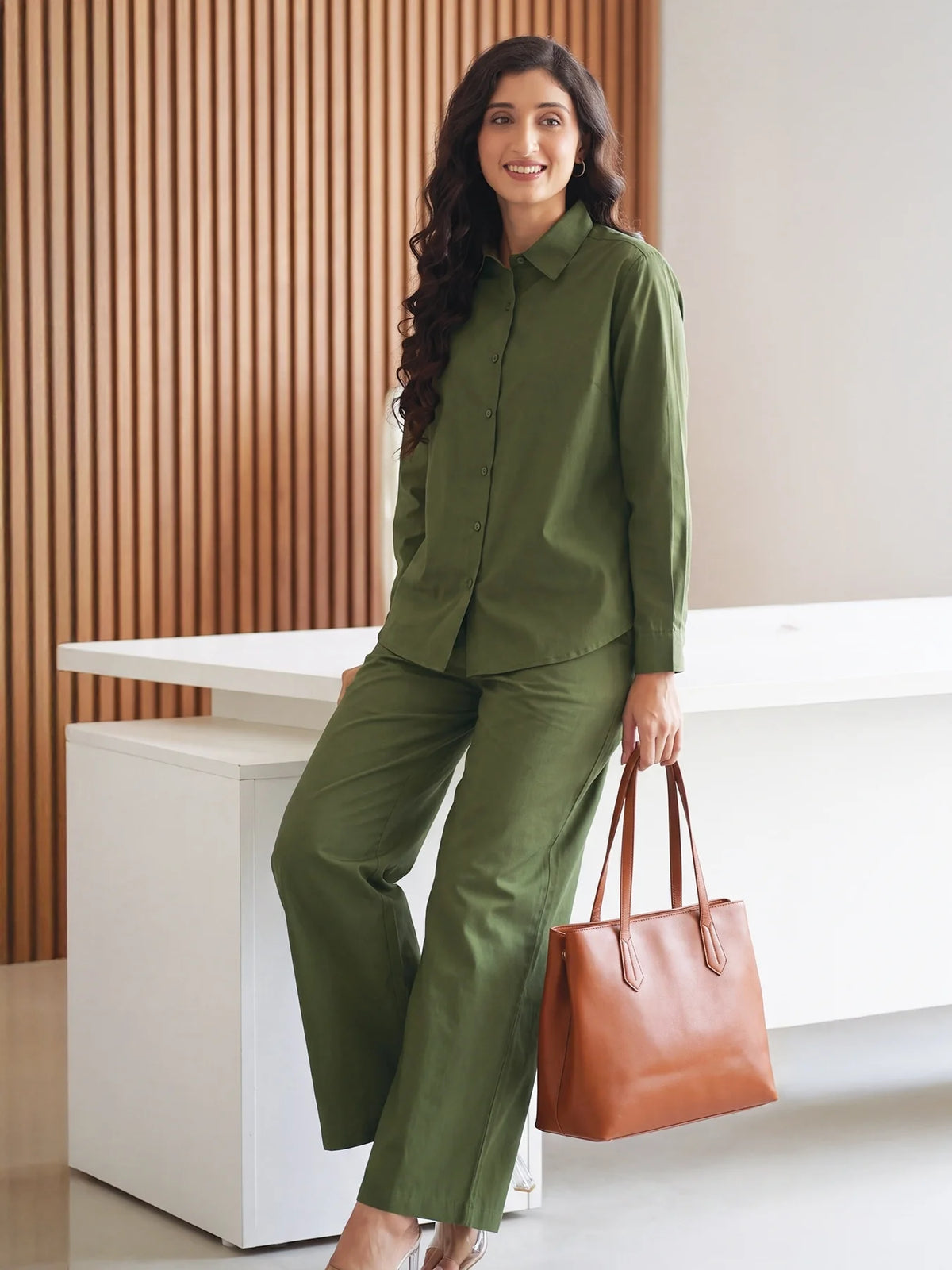 Women Forest Green Better Cotton Co-ord Set