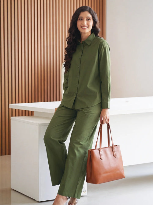 Women Forest Green Better Cotton Co-ord Set