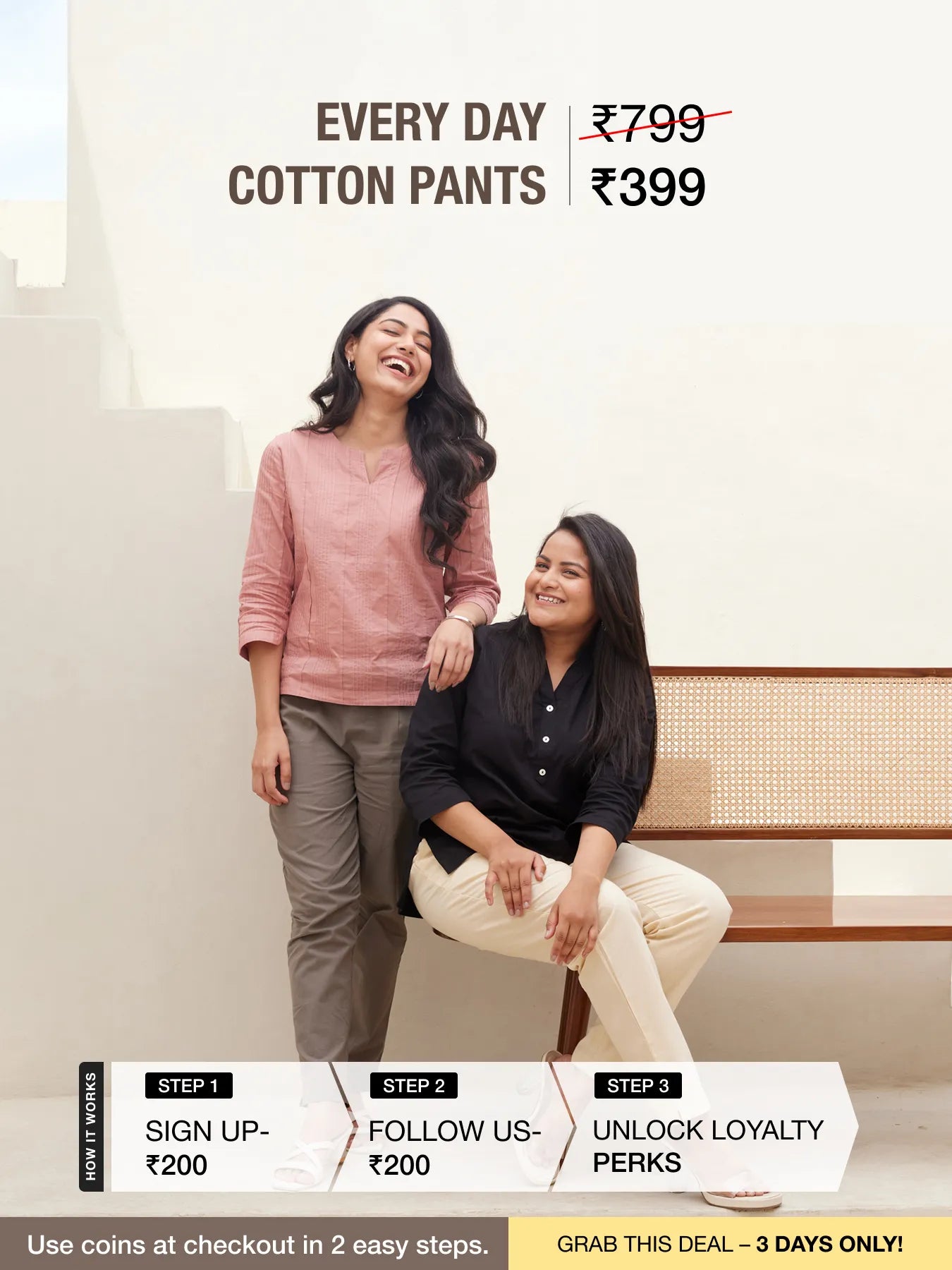 Women White Cotton Pant