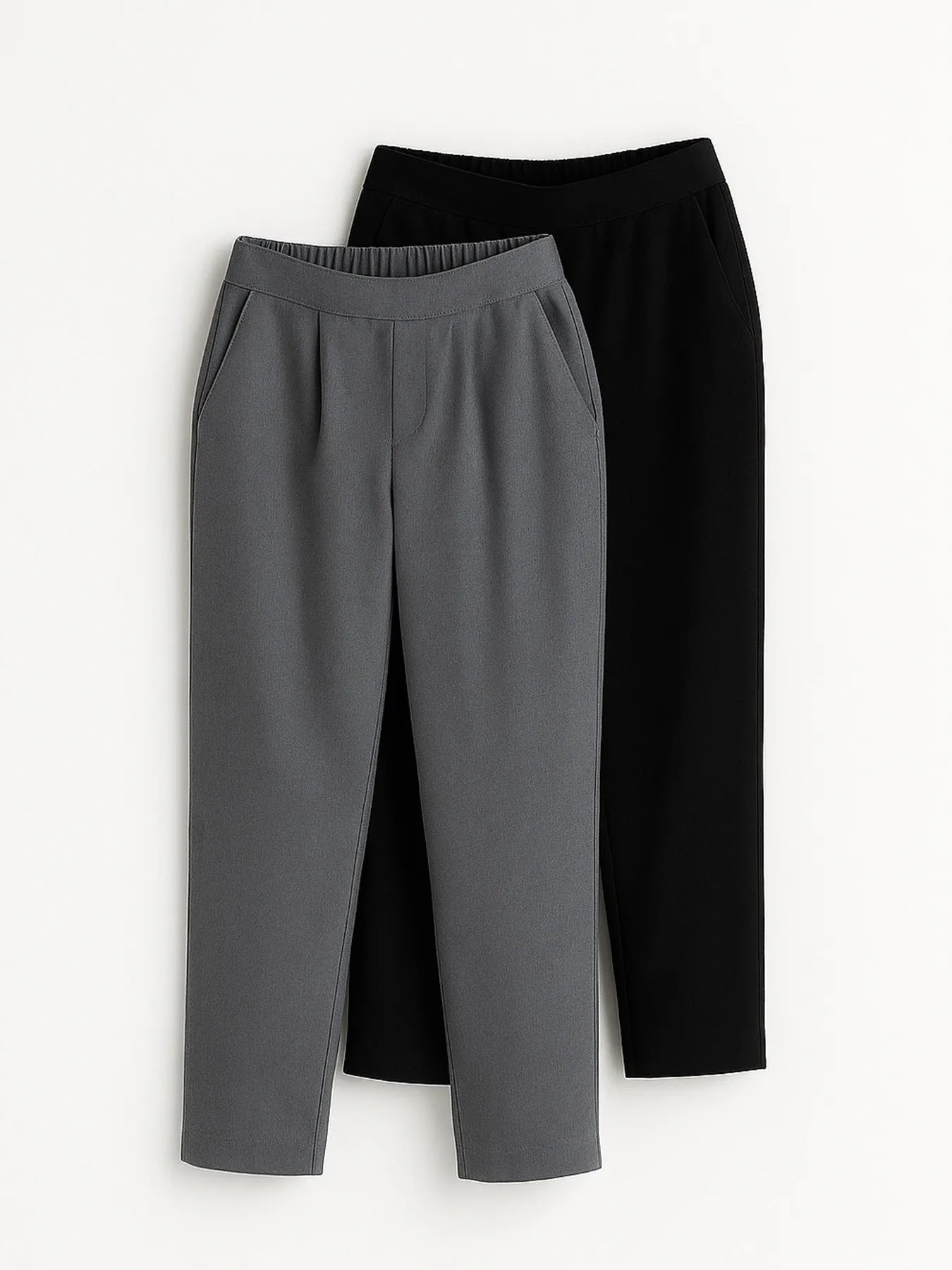 Black & Cement Grey Cotton Pant