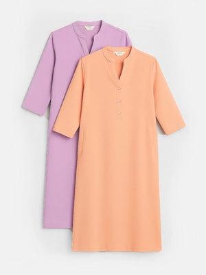 Lilac & Salmon Pink Long Kurta