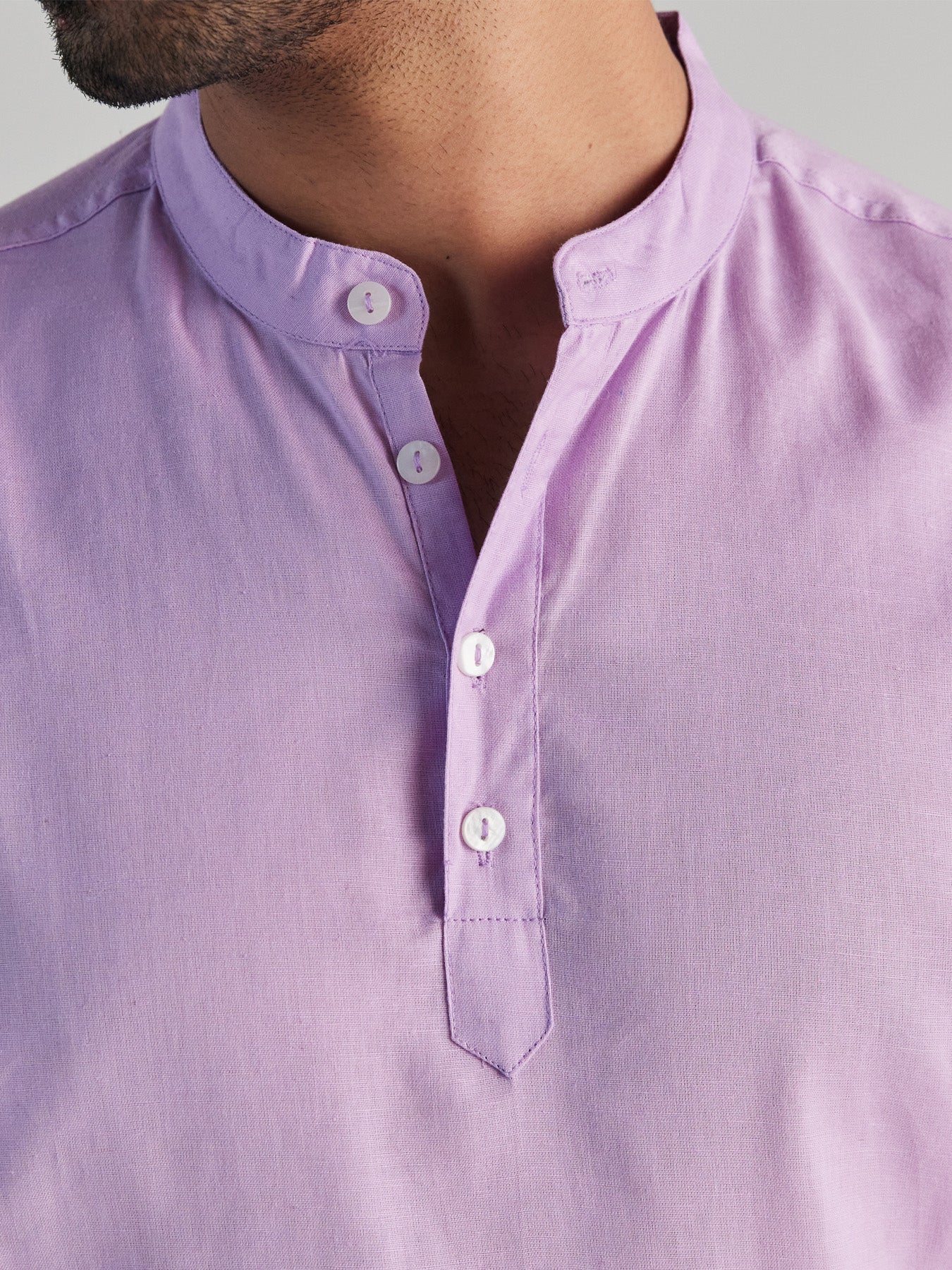 Lilac Airy Linen Short Kurta