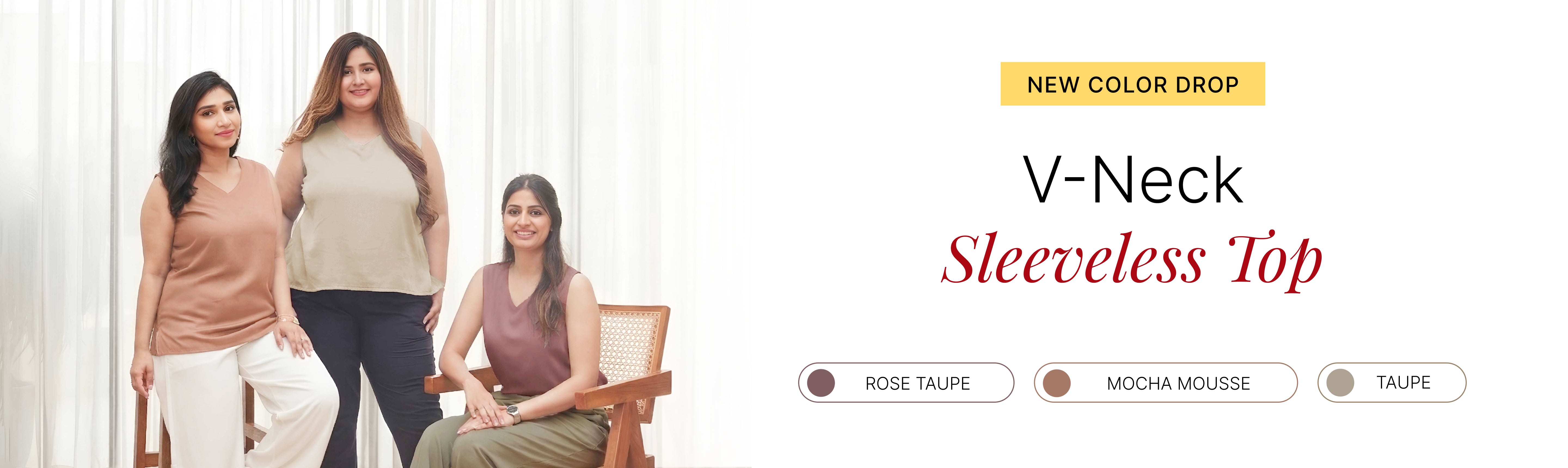 Women V-Neck Sleeveless Tops banner desktop