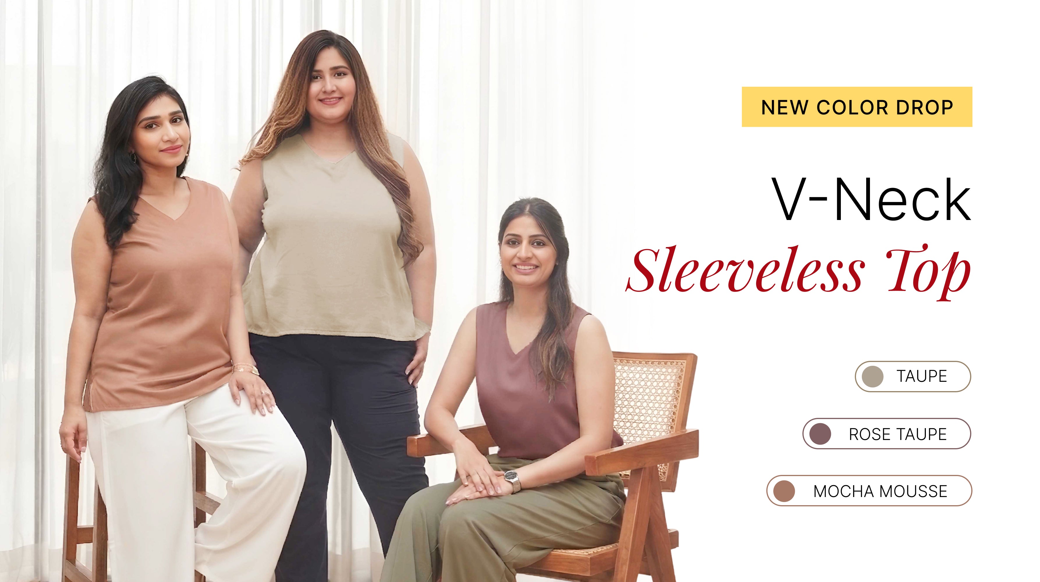 Women V-Neck Sleeveless Tops banner mobile