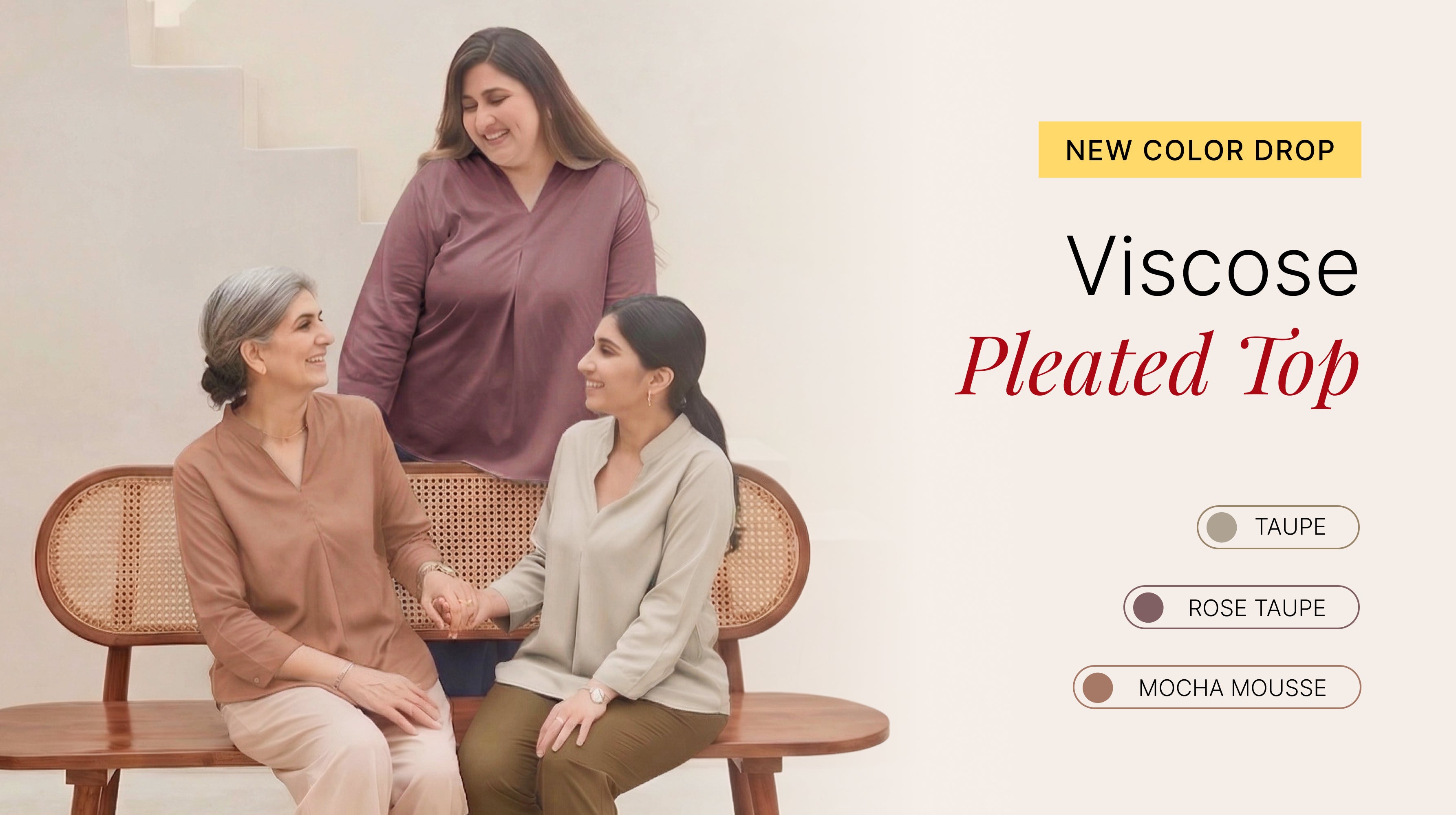 Women Viscose Pleated Tops banner mobile