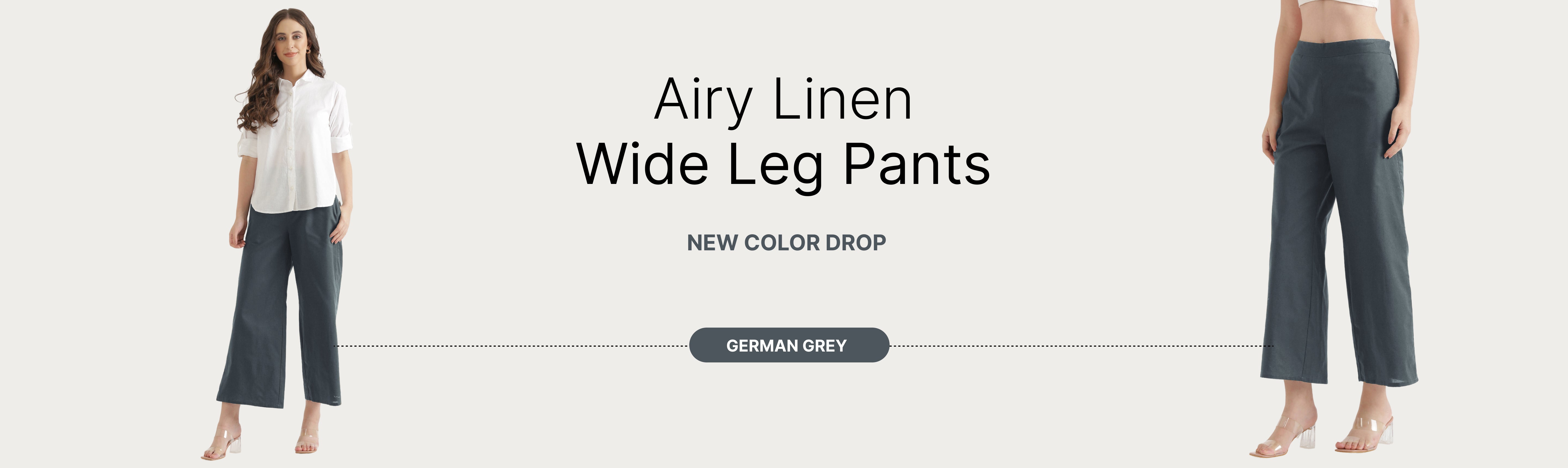 Women Airy Linen Wide Leg Pants banner desktop