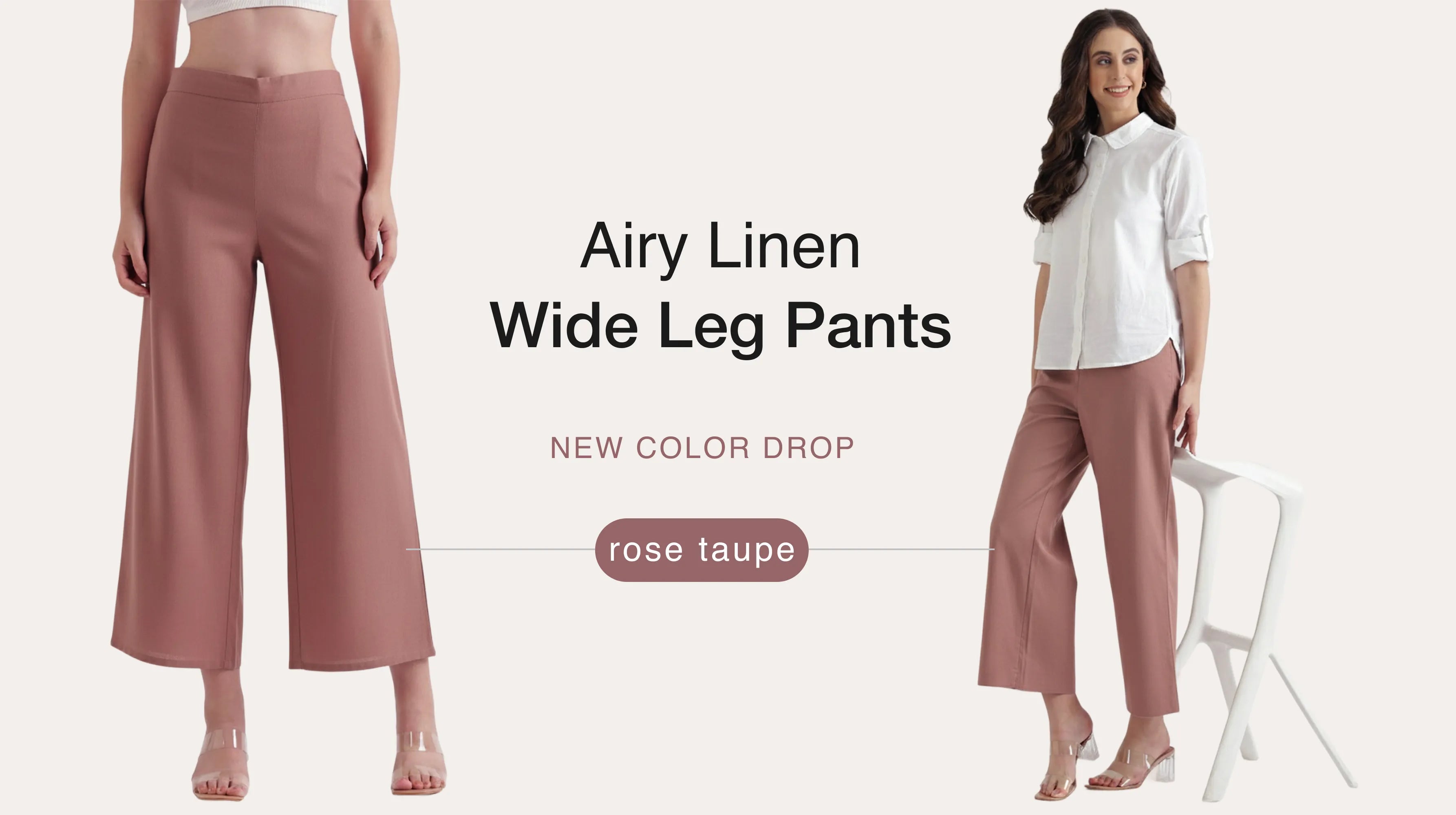Women Airy Linen Wide Leg Pants banner mobile