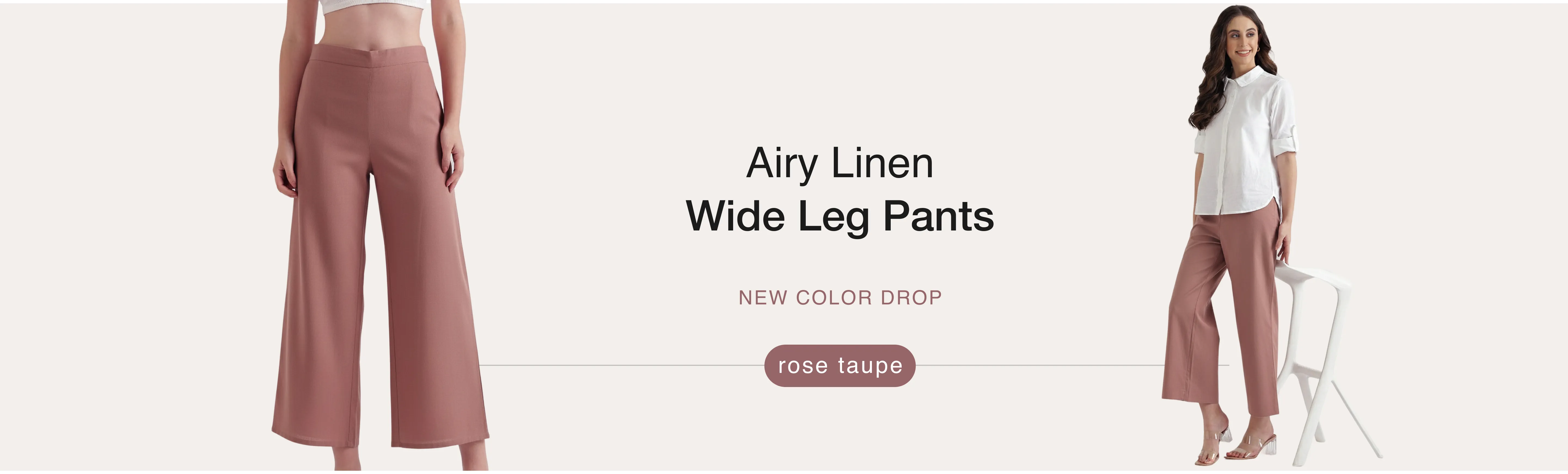 Women Airy Linen Wide Leg Pants banner desktop