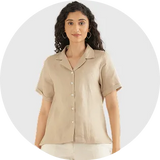 Women Notch Collar Shirt
