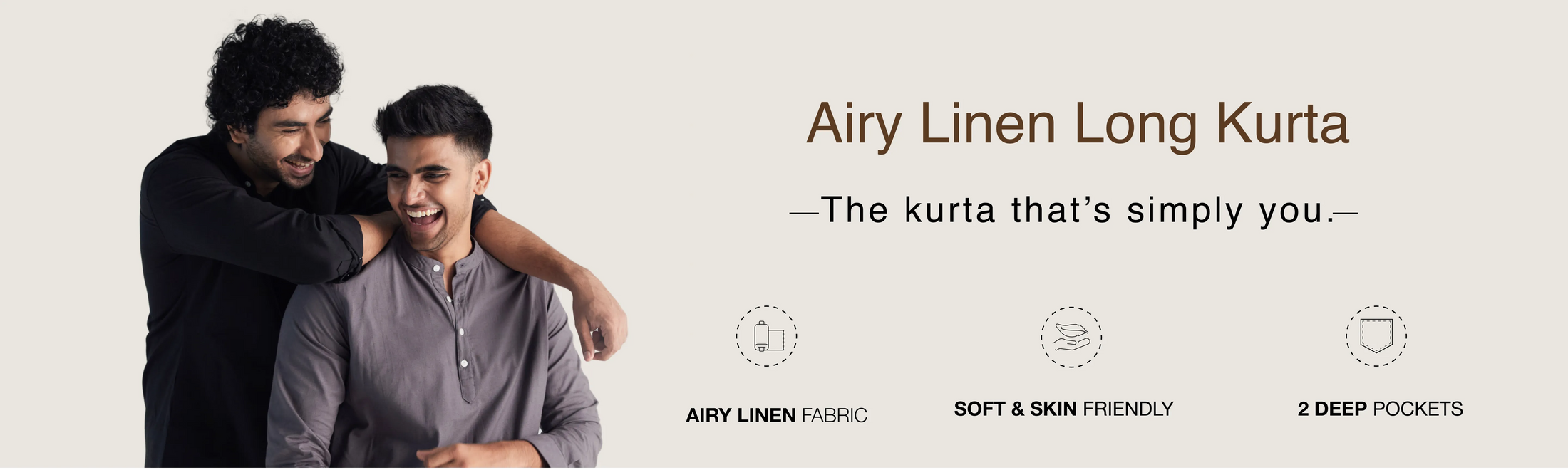Men Airy Linen Long Kurtas