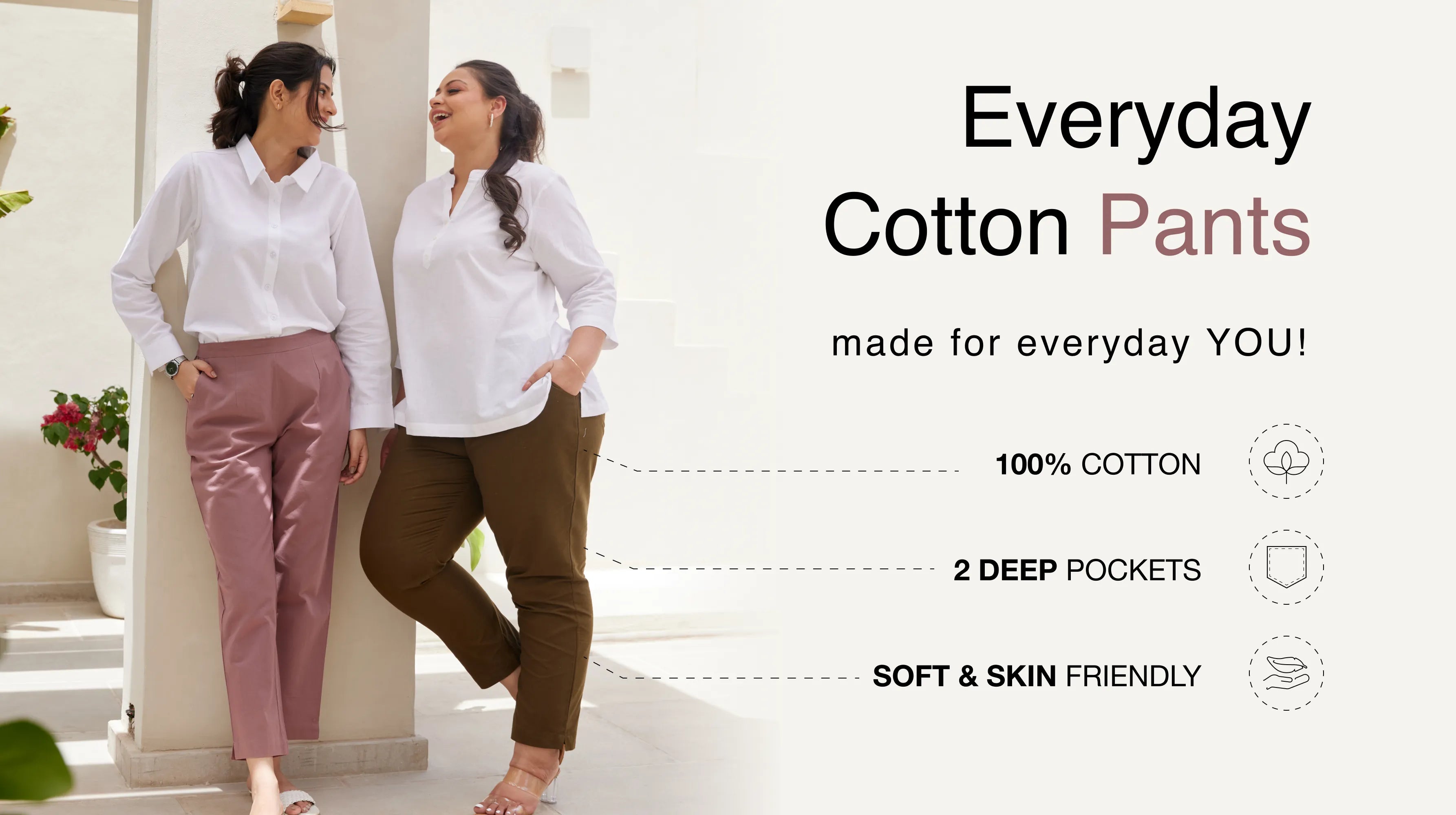 Women Everyday Cotton Pants banner mobile