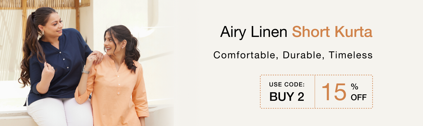 AIRY-LINEN SHORT KURTAS banner desktop