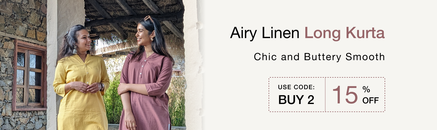 AIRY LINEN LONG KURTAS banner desktop