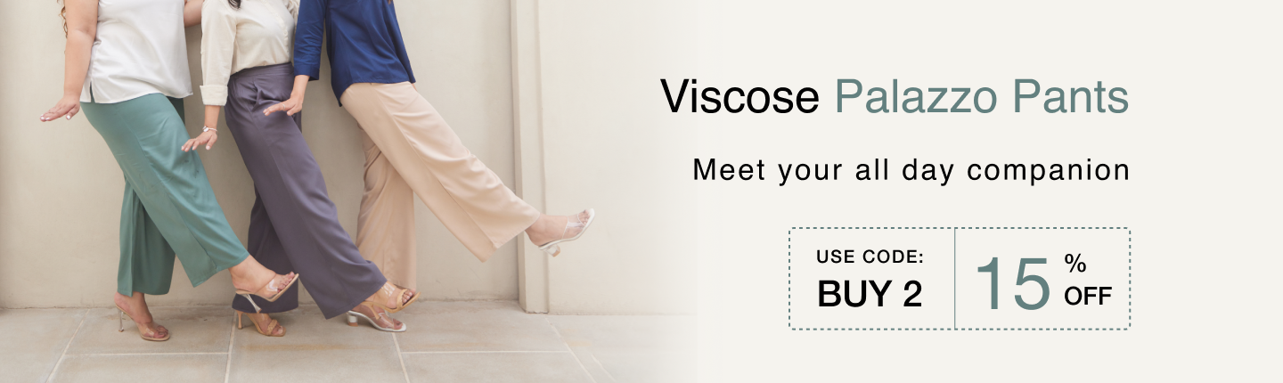 VISCOSE PALAZZO PANTS banner desktop