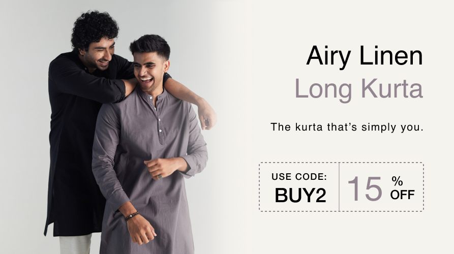 AIRY LINEN LONG KURTAS banner mobile
