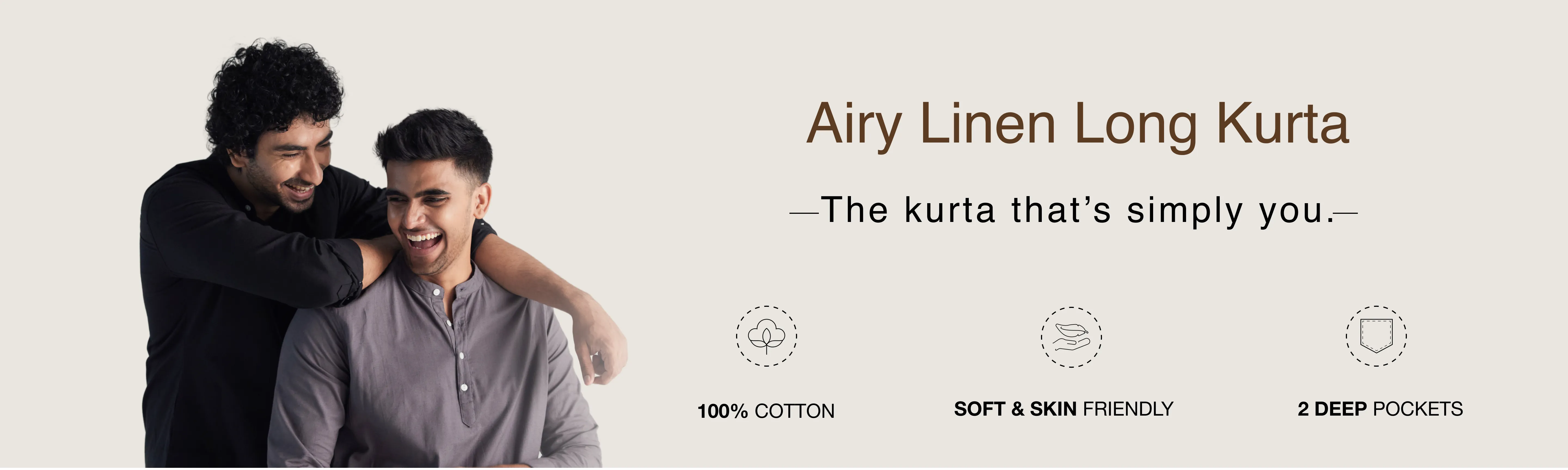 AIRY LINEN LONG KURTAS banner desktop