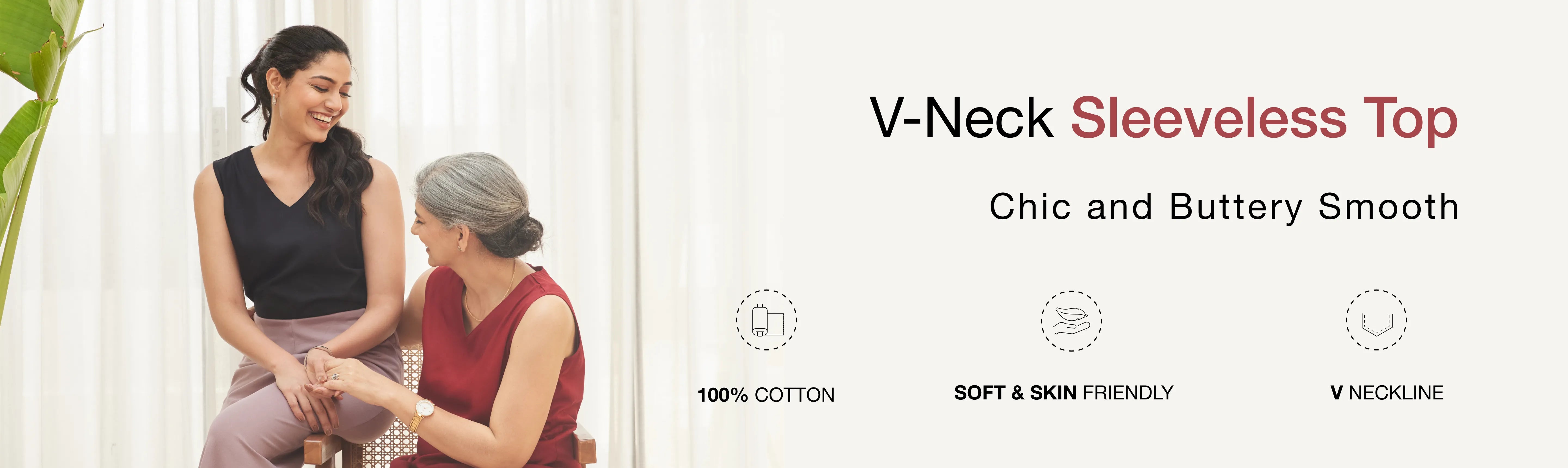 V-NECK SLEEVELESS TOP banner desktop