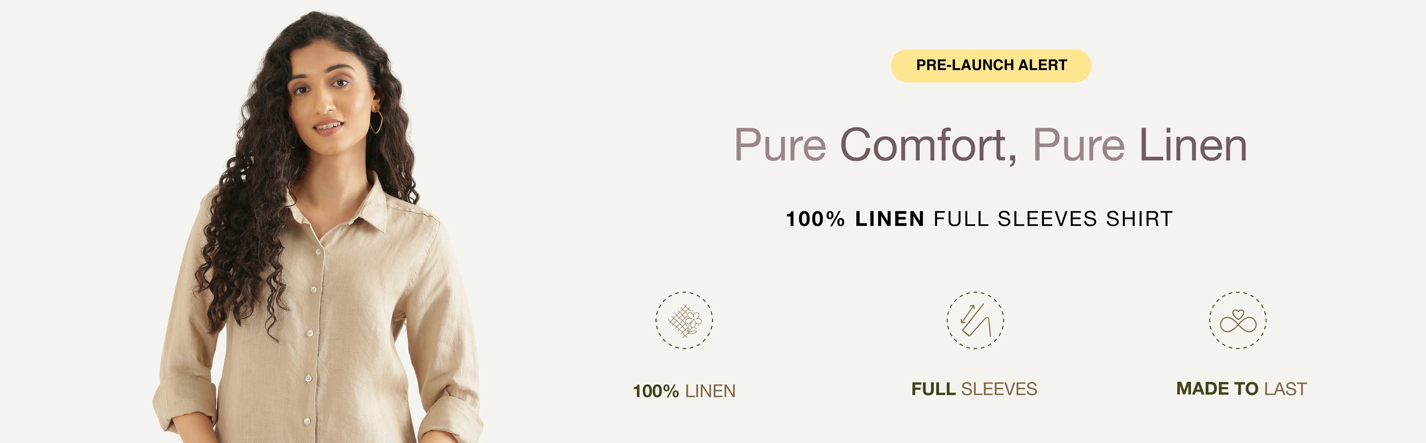 Women 100% Linen Shirts banner desktop