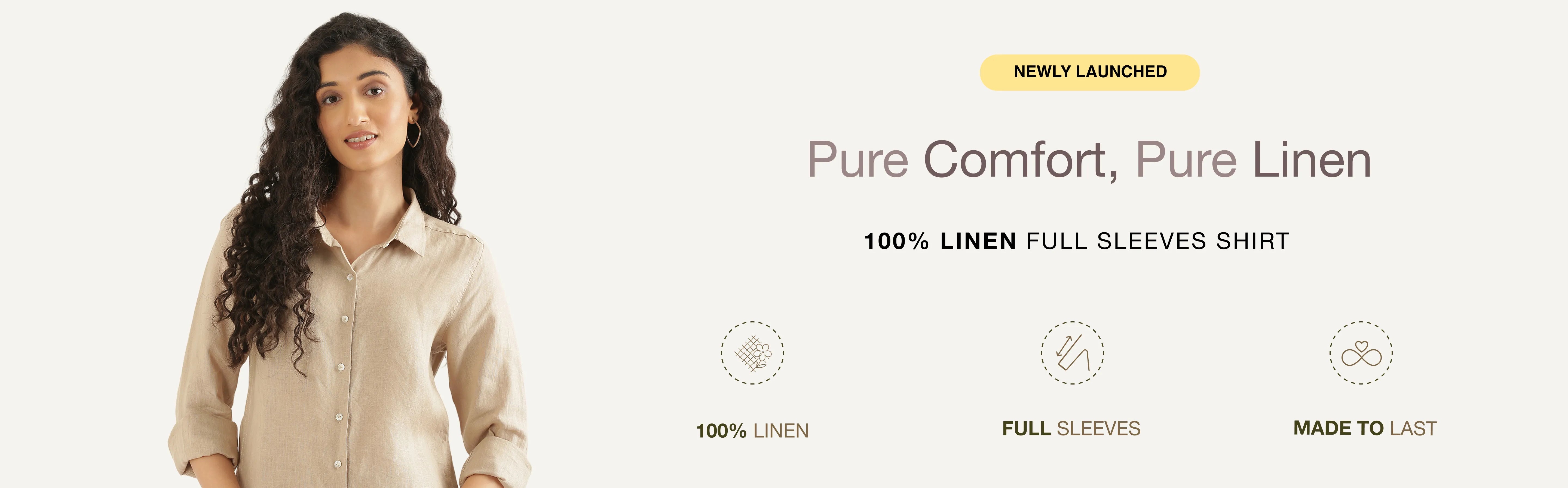 Women Pure Linen Shirts banner desktop