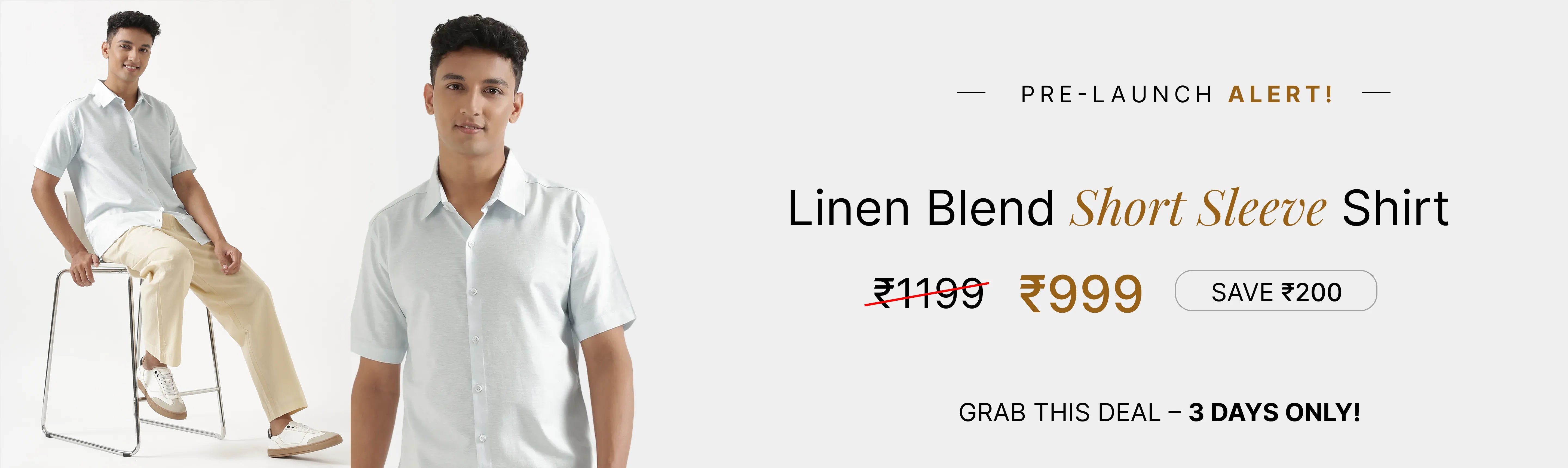 Men Linen Blend Short Sleeve Shirts banner desktop