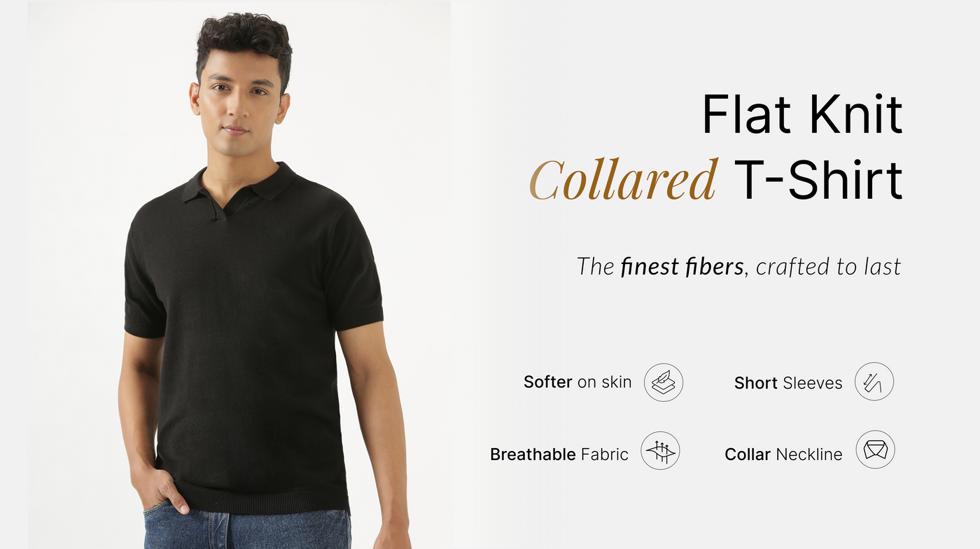 Men Flat Knit Polo