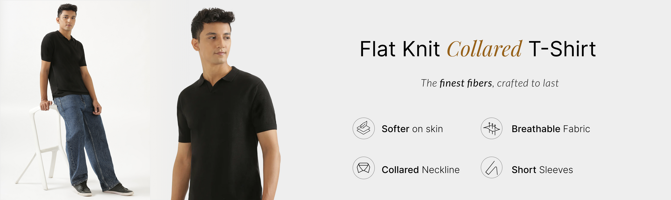 Men Flat Knit Polo
