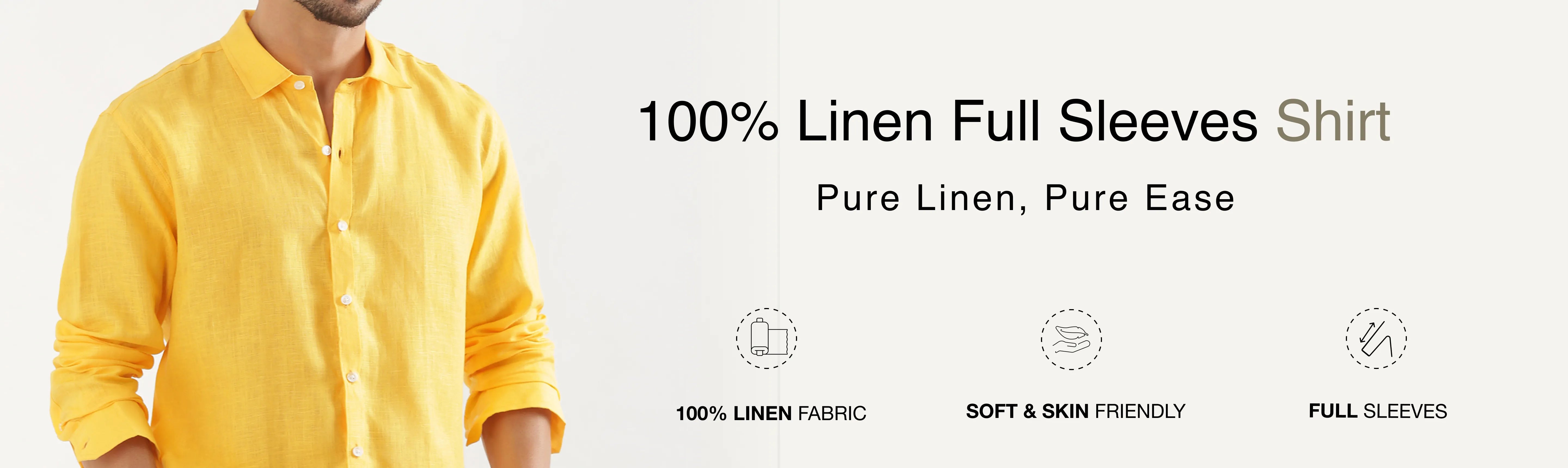 Men 100% Linen Full Sleeve Shirt banner desktop